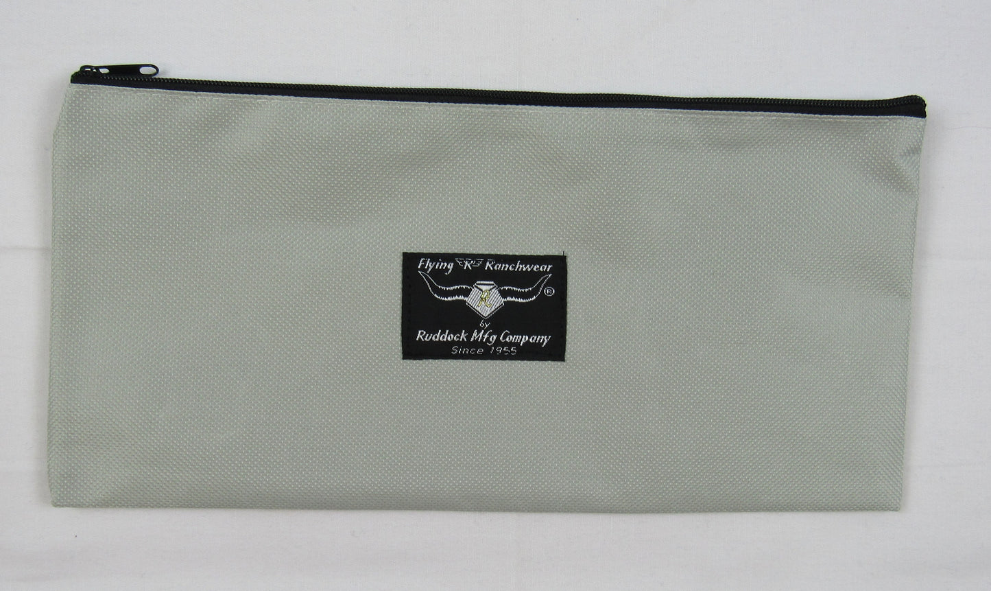 zippered gear bag in light gray color