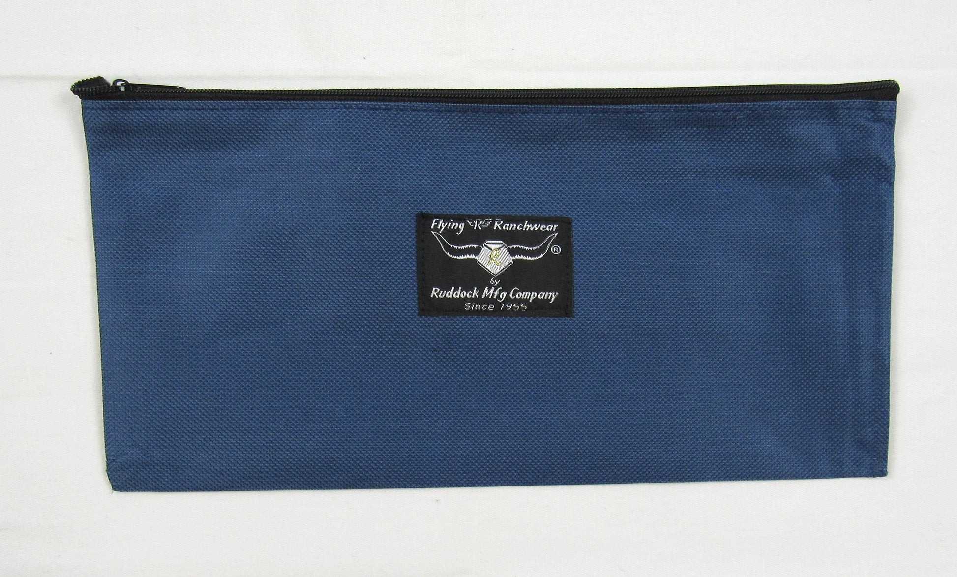 zippered gear bag in navy blue color