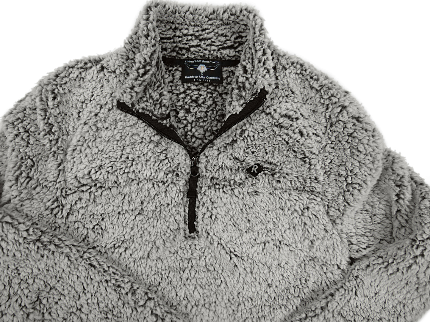 Ladies sherpa fleece 1/4 zip in gray heather