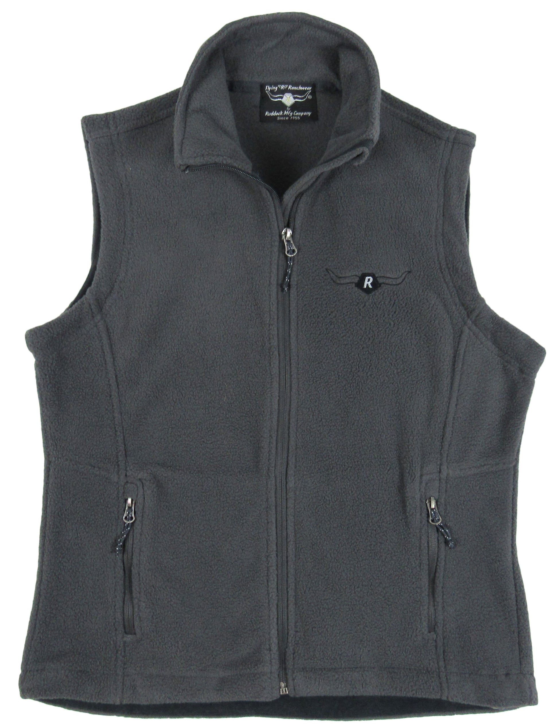 canyon fleece vest with zipper for ladies in graphite gray color
