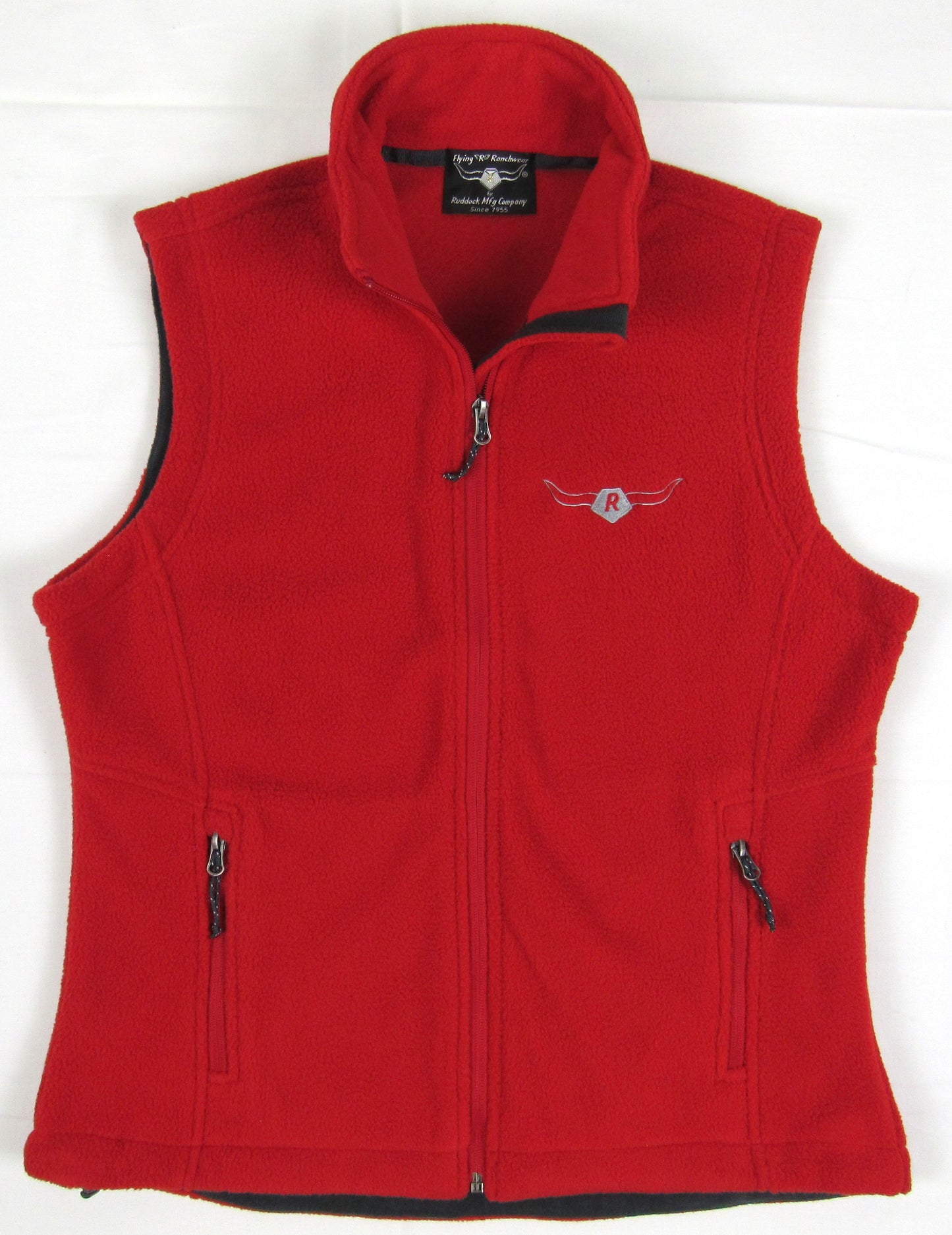 canyon fleece vest with zipper for ladies in red color
