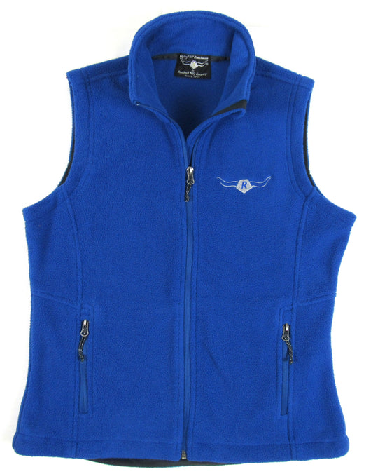 canyon fleece vest with zipper for ladies in royal blue color