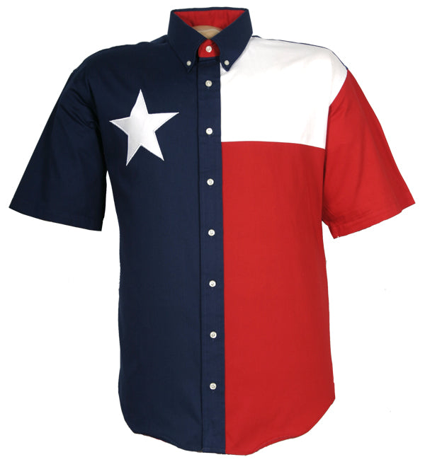 Men's Lone Star Flag Shirt - Short Sleeve - Buttons