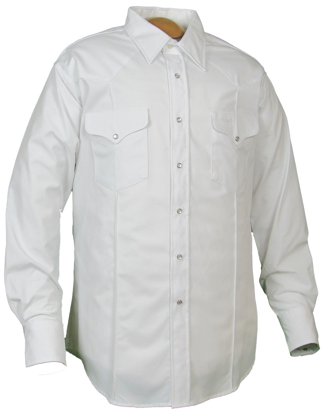 Flying R Ranchwear Rancher Crease shirt in Solid White Made in USA with snaps