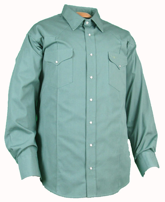 Flying R Ranchwear Rancher Crease shirt in Sage Green Made in USA with snaps