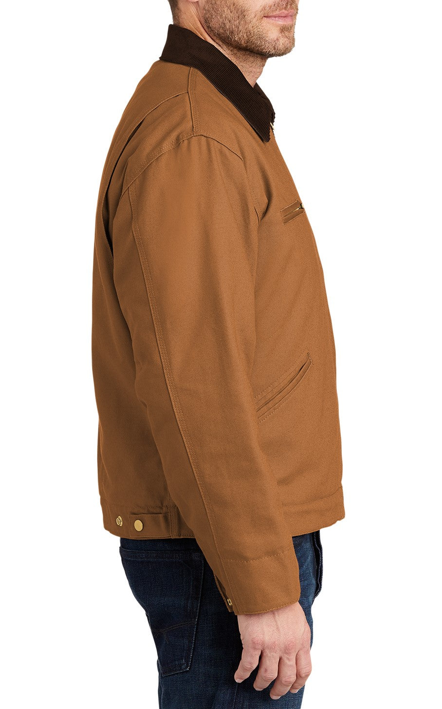 Duck Brown canvas jacket with corduroy collar by Flying R Ranchwear