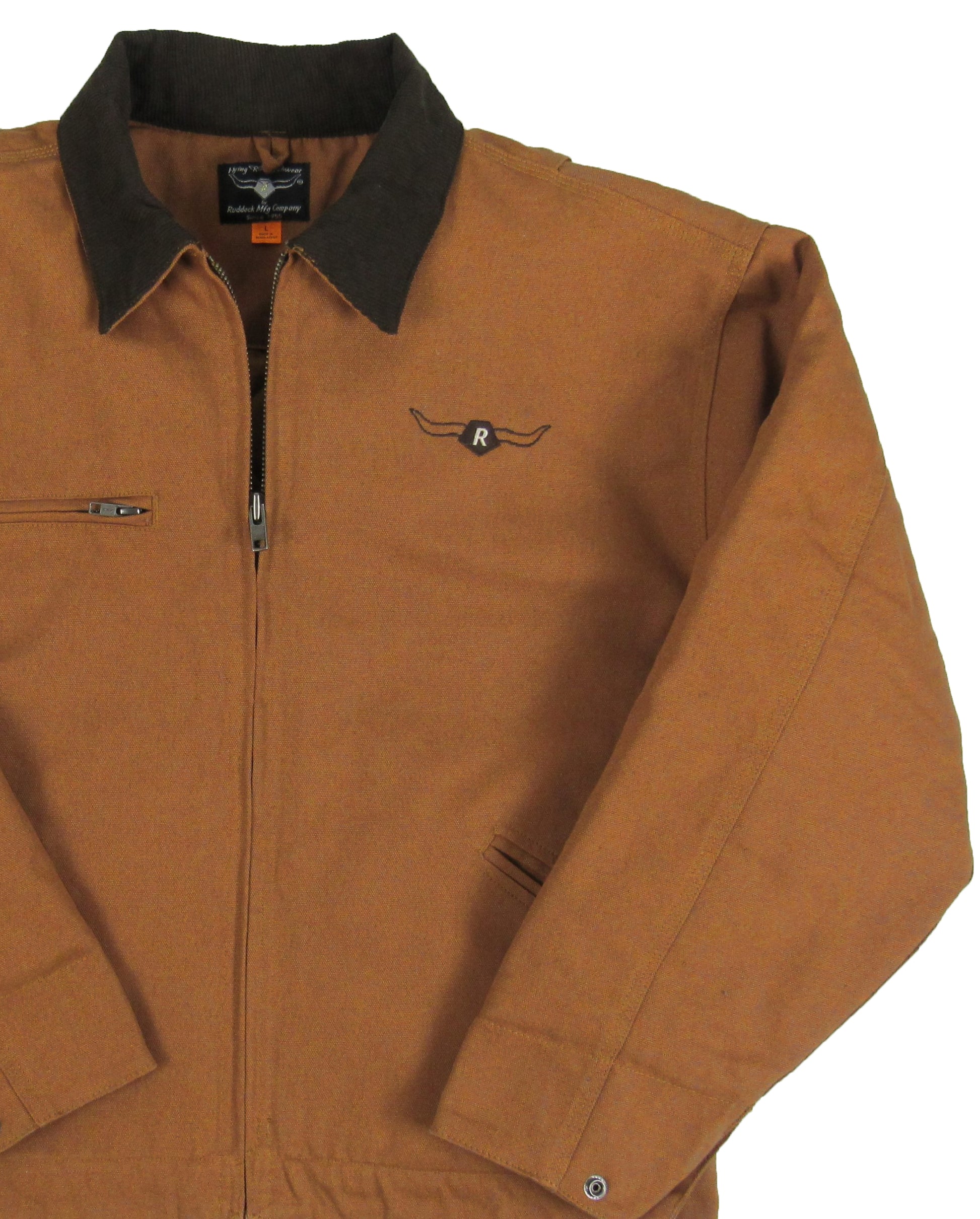 prairie canvas jacket by Flying R Ranchwear in brown canvas