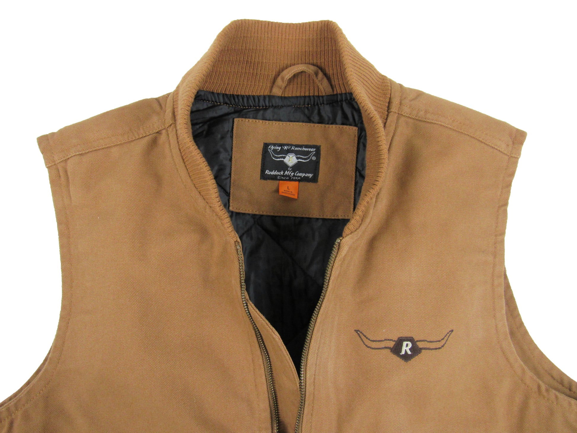 Prairie canvas vest in brown canvas by Flying R Ranchwear