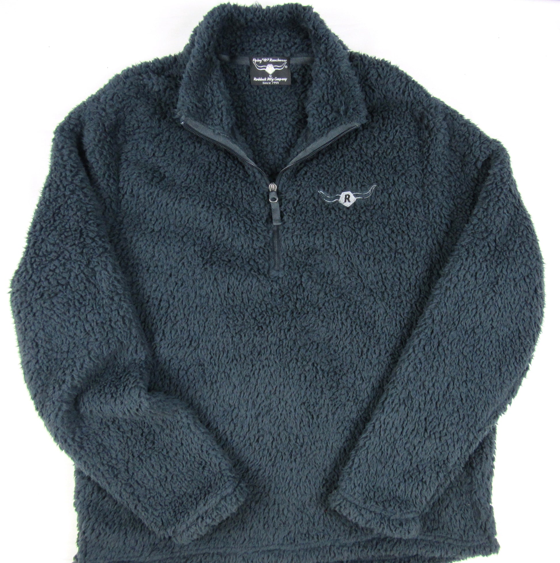 Charcoal gray sherpa fleece with 1/4 zipper by Flying R Ranchwear