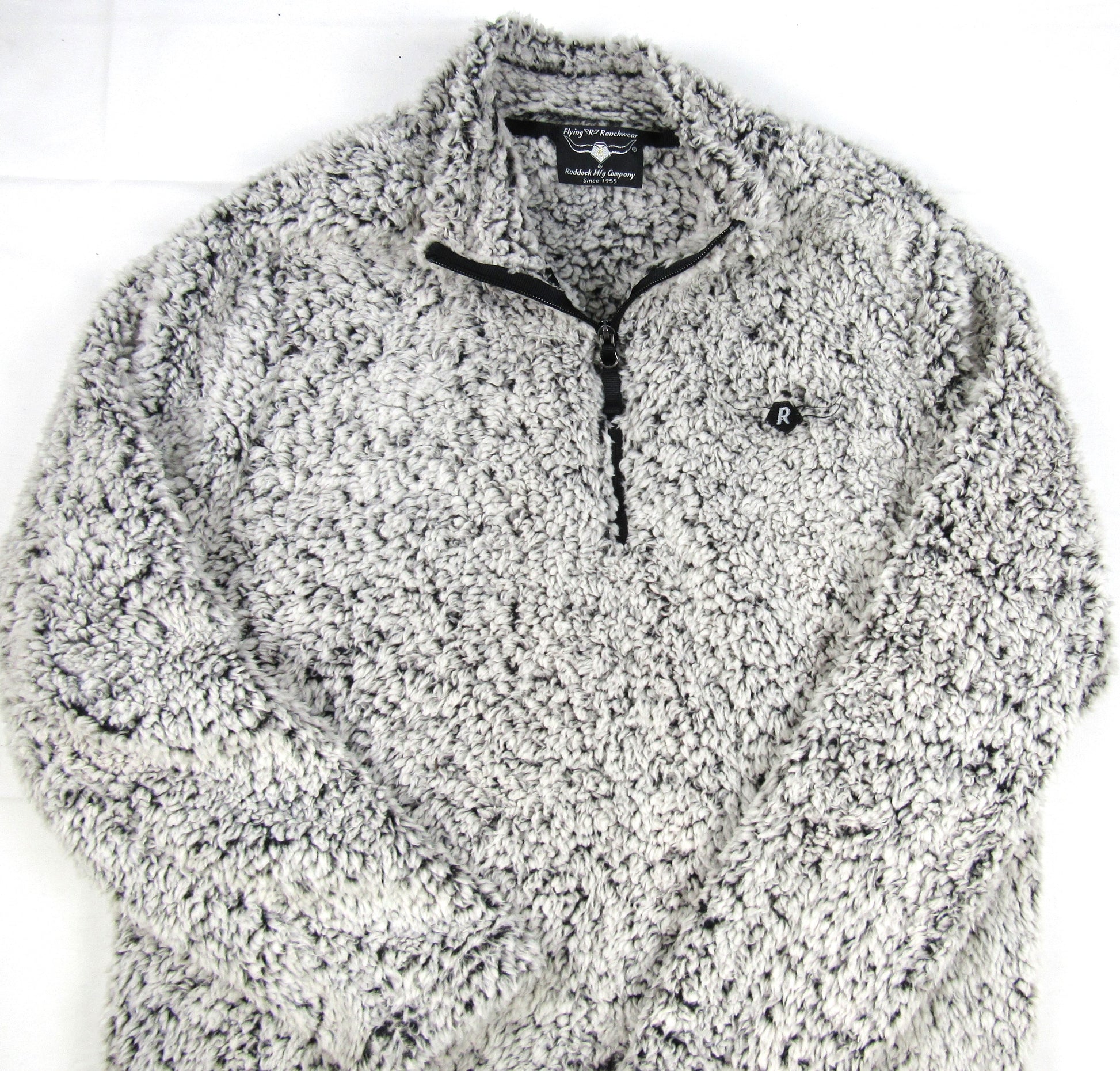 Gray Heather sherpa fleece with 1/4 zipper by Flying R Ranchwear