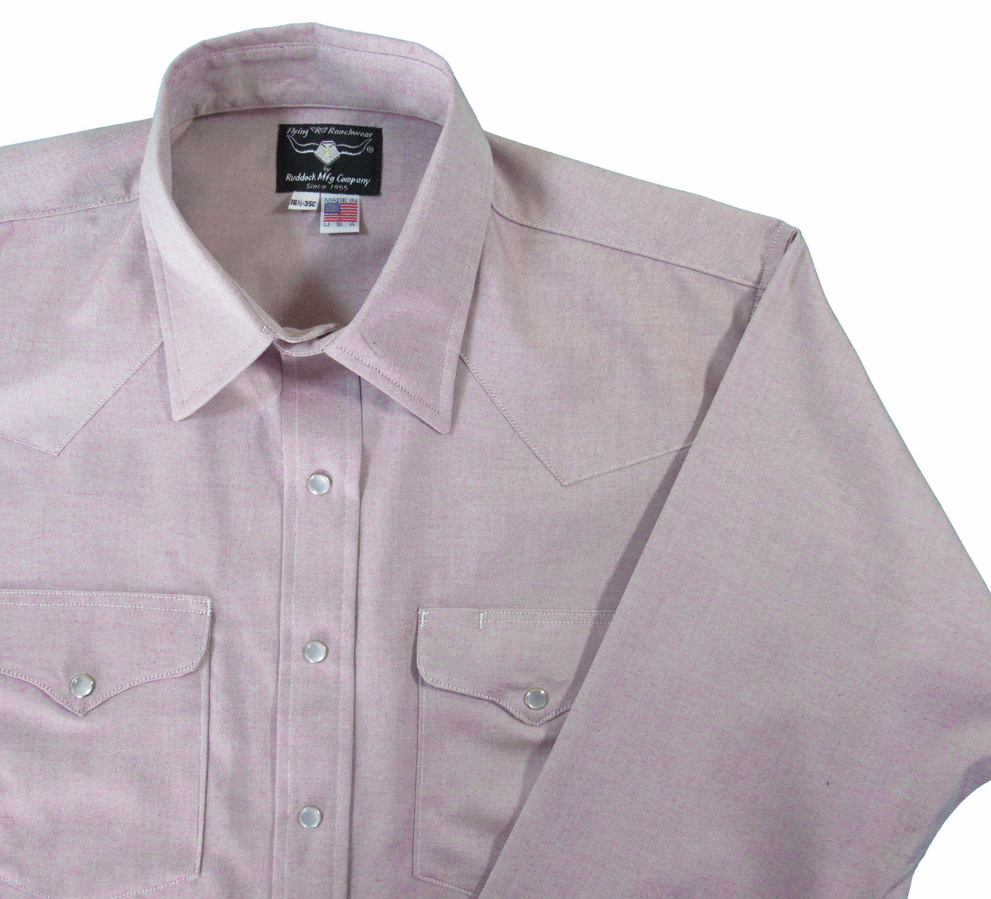 Flying R Ranchwear - Primo Pinpoint Oxford - Grape - Long Sleeve