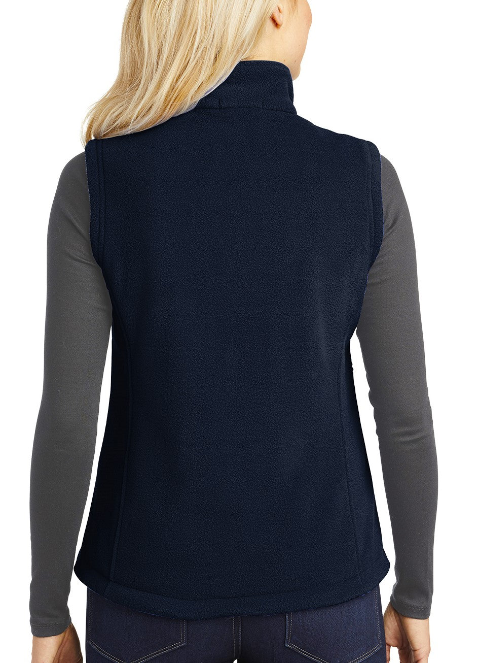 canyon fleece vest with zipper for ladies in navy blue color