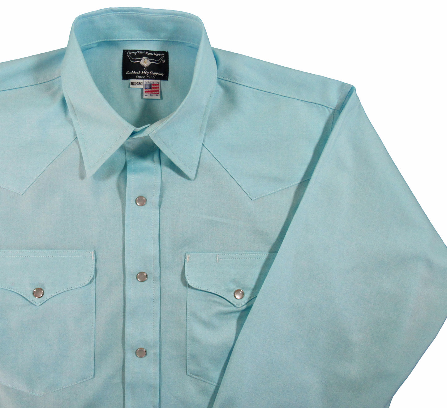 Flying R Ranchwear - Primo Pinpoint Oxford - Mint Green - Long Sleeve
