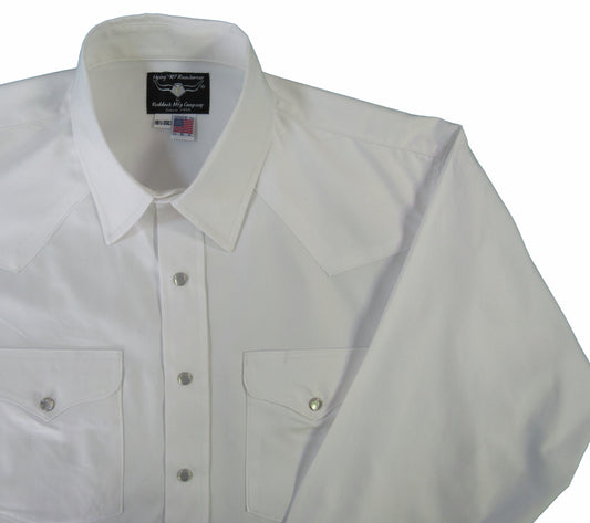 Flying R Ranchwear - Primo Pinpoint Oxford - White - Long Sleeve