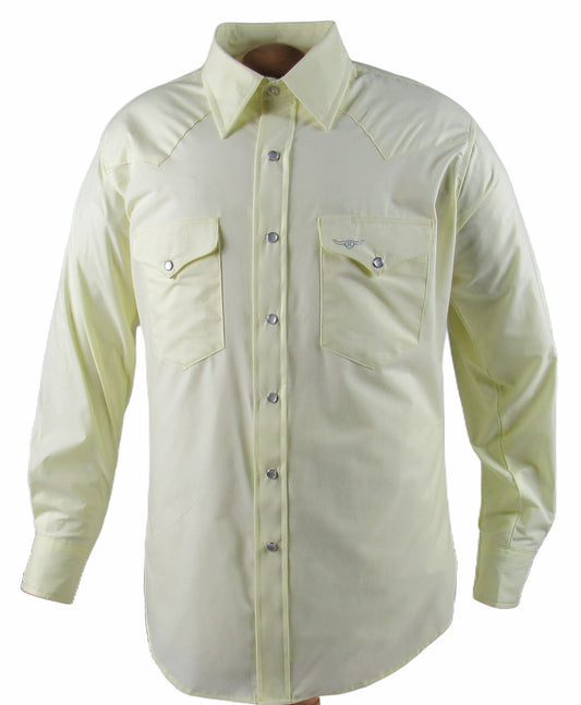 Flying R Ranchwear - Western Solid - Pale Yellow - Long Sleeve Snaps