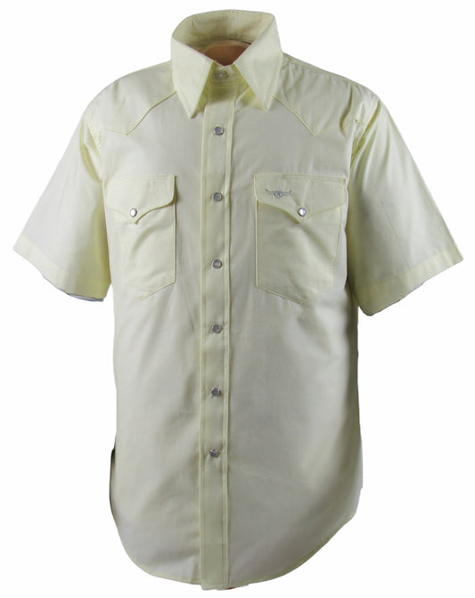 Flying R Ranchwear - Western Solid - Pale Yellow - Short Sleeve Snaps