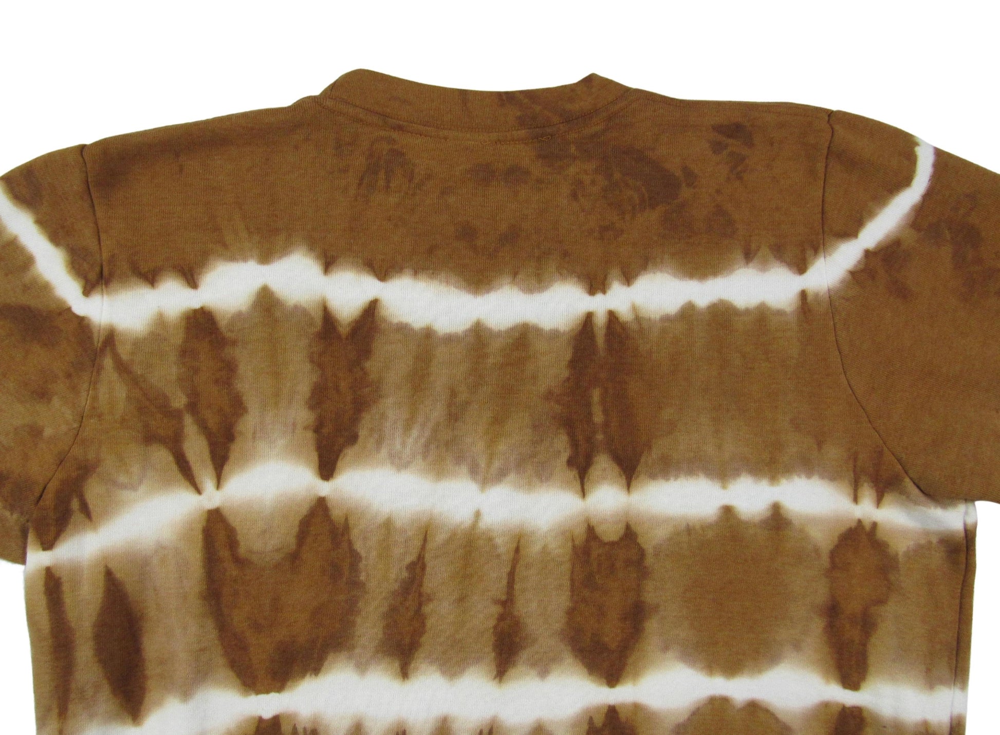 Horizontal Tie Dye Long sleeve crewneck in brown and natural by Old El Paso Shirtworks Made in USA