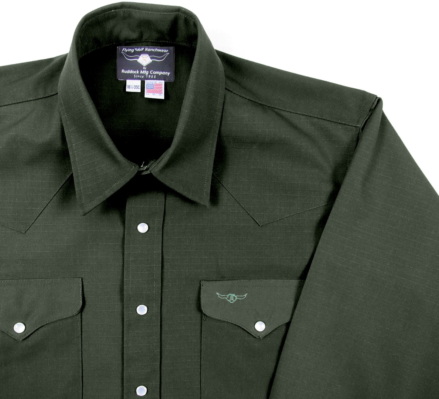 Flying R Ranchwear - Amarillo Ripstop - Safari Green - Long Sleeve - Snaps
