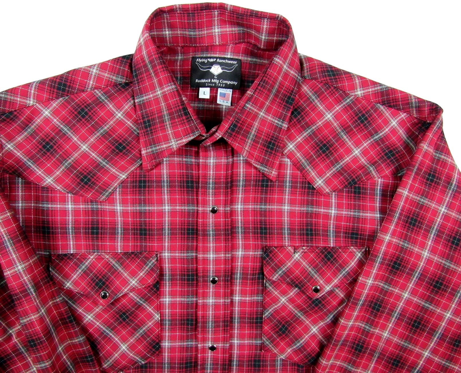 Made in USA Red Plaid Flannel Shirt by Flying R Ranchwear