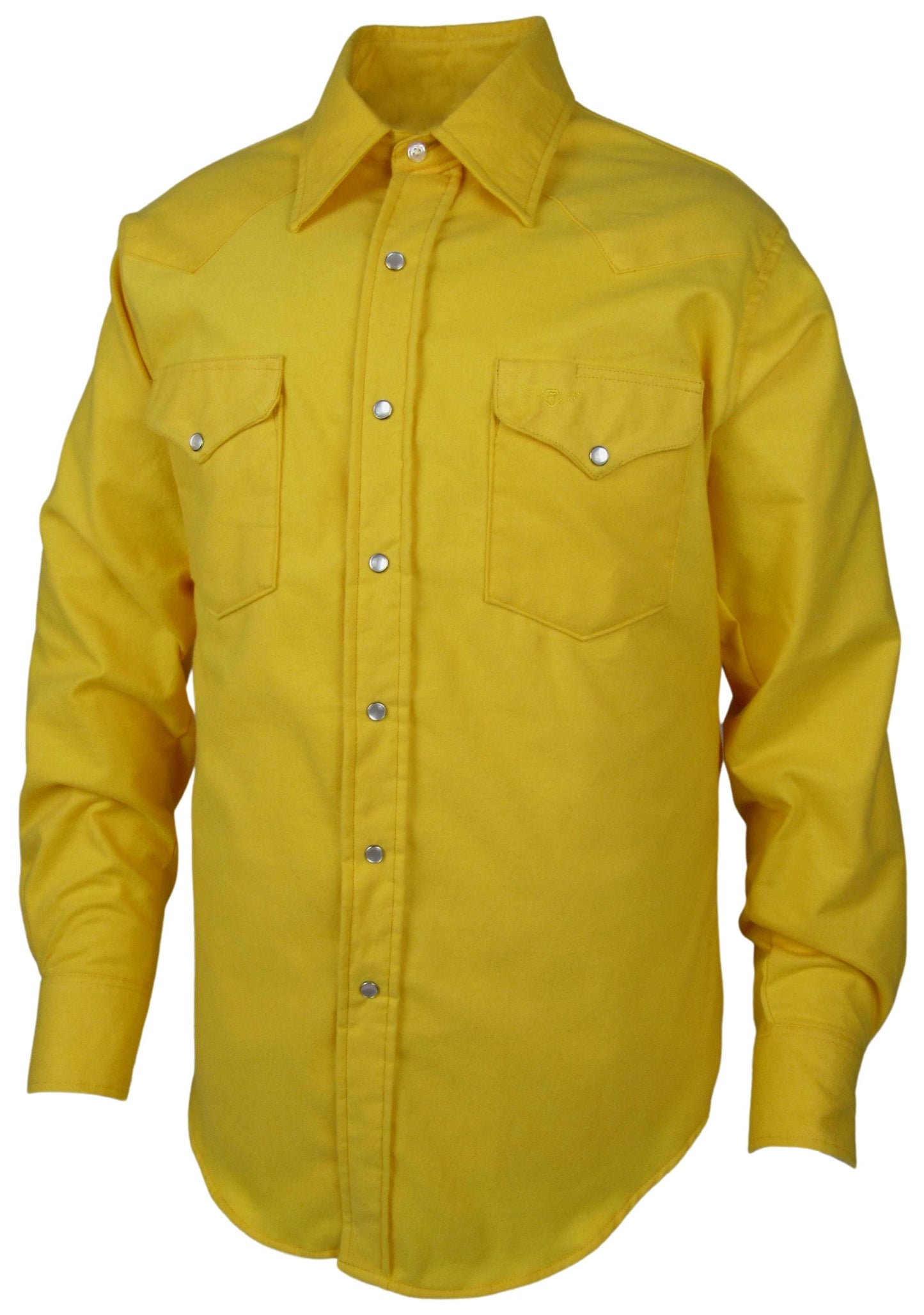 Flying R Ranchwear Solid Yellow flannel with snaps Made in USA